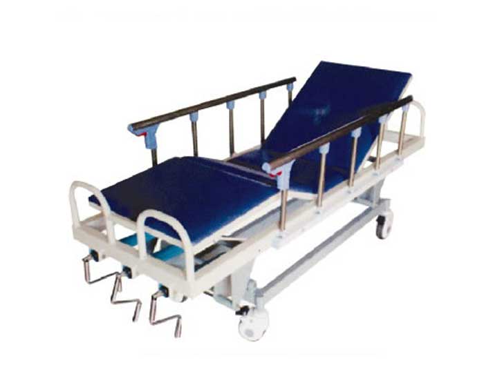 D40-不銹鋼三搖升降搶救床 ABS床板、翻轉護欄、三搖升降搶救床